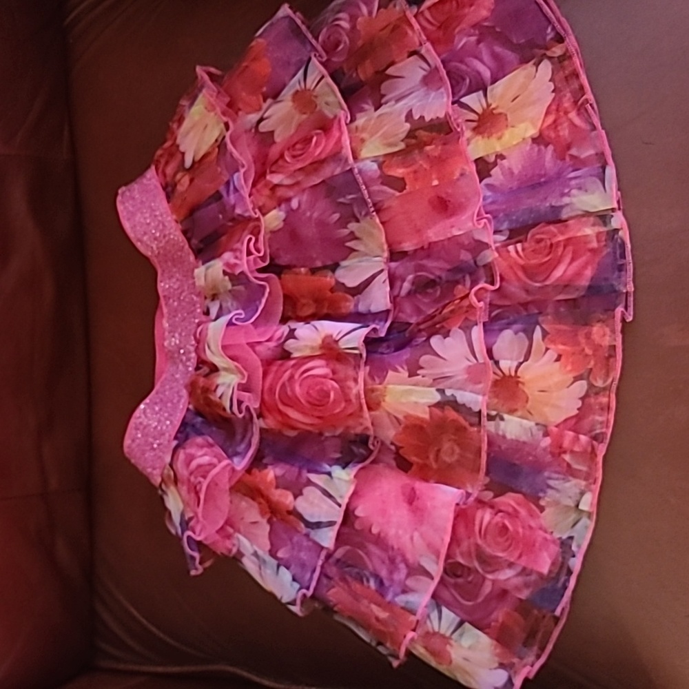 1989 Place, Ruffled, Flowered Girls Skirt
